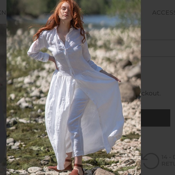 Visible Art Dresses & Skirts - 100% Linen Maxi Tunic Shirt Dress, XXL